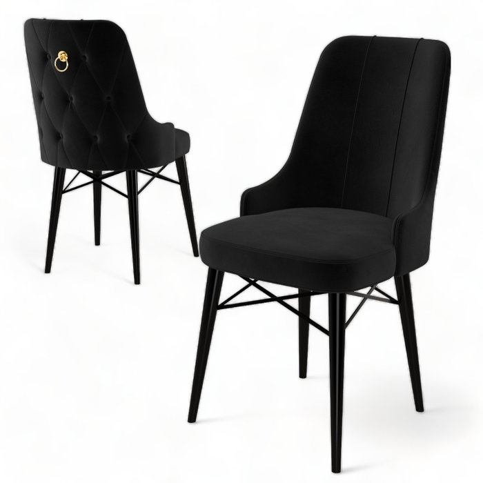 Hanah Home Pare - Juego de 6 Sillas en Negro